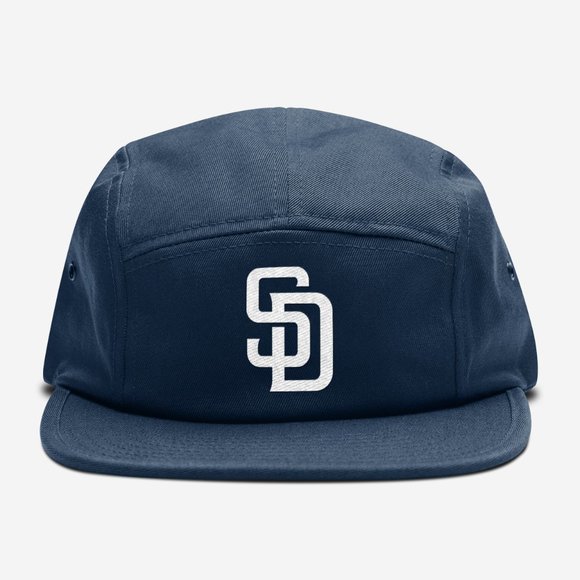 Other - NEW San Diego Padres SD Logo 5 Panel Camper Strapback Hat NAVY